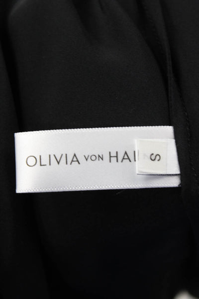 Olivia von Halle Womens Issa Jet Black Slip - Jet Black Size S