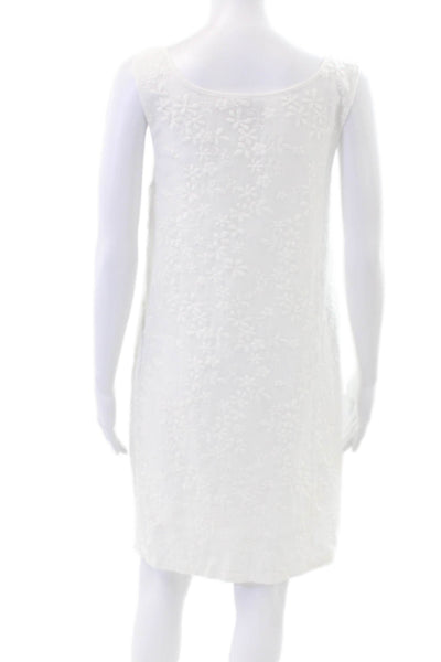 Juicy Couture Womens Sleeveless Scoop Neck Lace Trim Dress White Size 08