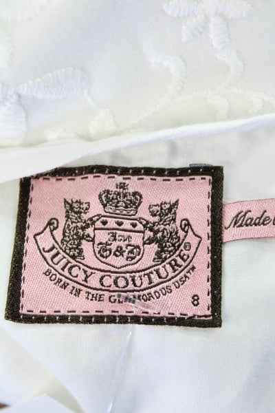 Juicy Couture Womens Sleeveless Scoop Neck Lace Trim Dress White Size 08