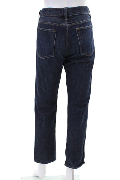 J Crew Womens Cotton Zip Button Denim Wide Leg Jeans Blue Size EUR 30