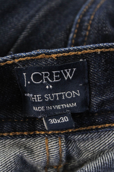 J Crew Womens Cotton Zip Button Denim Wide Leg Jeans Blue Size EUR 30