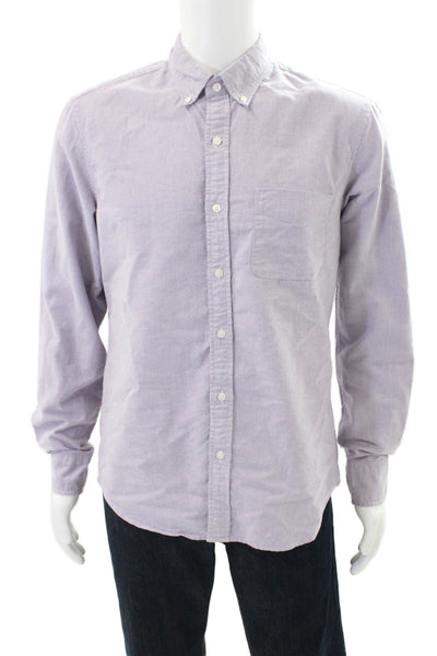 J Crew Mens Long Sleeve Casual Button Down Shirt Purple Size M