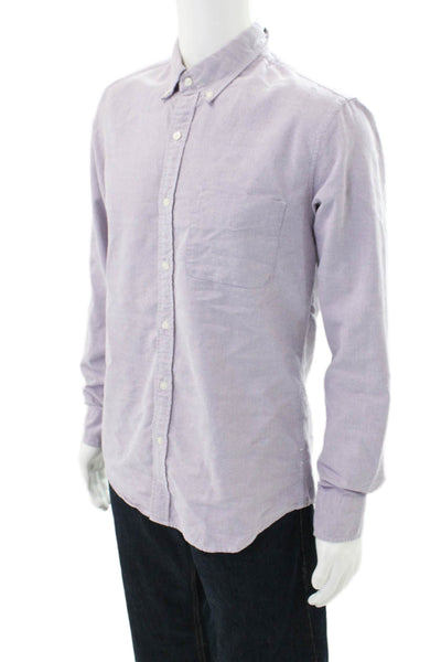 J Crew Mens Long Sleeve Casual Button Down Shirt Purple Size M
