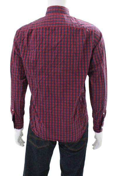 J Crew Mens Cotton Long Sleeve Plaid Button Down Shirt Red Size S