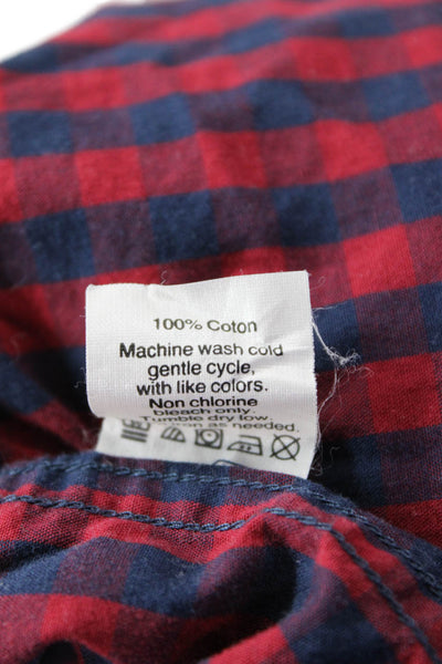 J Crew Mens Cotton Long Sleeve Plaid Button Down Shirt Red Size S
