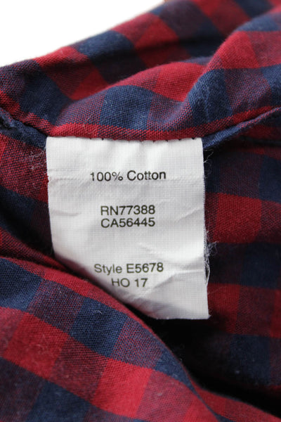 J Crew Mens Cotton Long Sleeve Plaid Button Down Shirt Red Size S