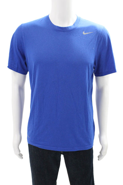 Nike Mens Cotton Short Sleeve Round Neck Casual T-shirt Blue Size M