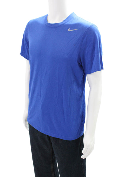 Nike Mens Cotton Short Sleeve Round Neck Casual T-shirt Blue Size M