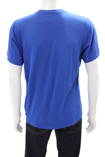 Nike Mens Cotton Short Sleeve Round Neck Casual T-shirt Blue Size M