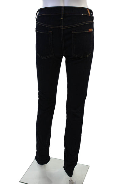 7 For All Mankind Women's Dark Wash Five Pocket Straight  Denim Pants Size 28