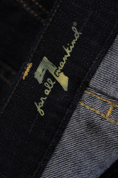 7 For All Mankind Women's Dark Wash Five Pocket Straight  Denim Pants Size 28