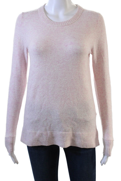 J Crew Women's Long Sleeves Ribbed Hem Pullover Sweater Pink Size XS