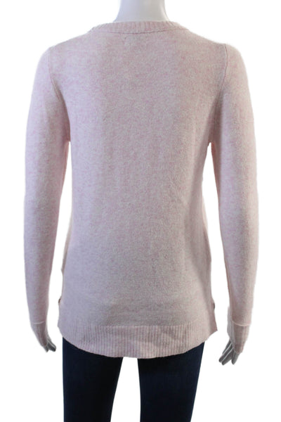 J Crew Women's Long Sleeves Ribbed Hem Pullover Sweater Pink Size XS