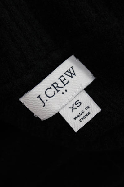 J Crew Women's Long Sleeves Ribbed Hem Turtleneck Sweater Black Size XS