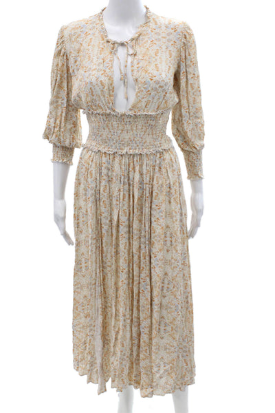 Weworewhat Womens A-Line Midi Dress Beige Size S