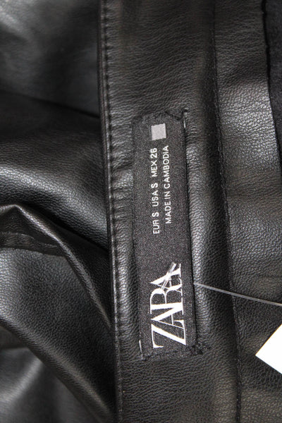 Zara Womens Skinny High-Rise Pants Black Size S