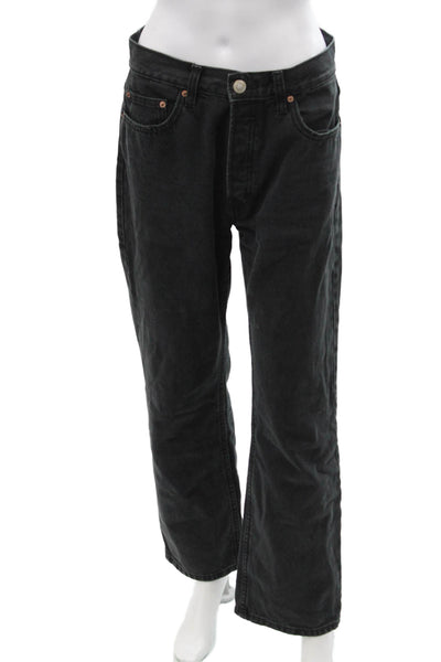 Zara Unisex Black Straight High Rise Jeans Size 6