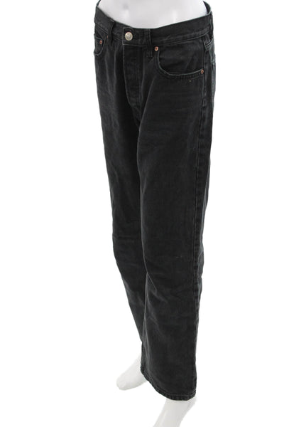 Zara Unisex Black Straight High Rise Jeans Size 6