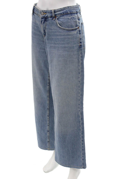 Zara Women Wide-Leg Blue Jeans Size 42