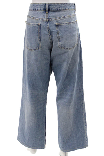 Zara Women Wide-Leg Blue Jeans Size 42