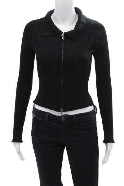 Superdown Womens Full Zip Sweater Black Size S
