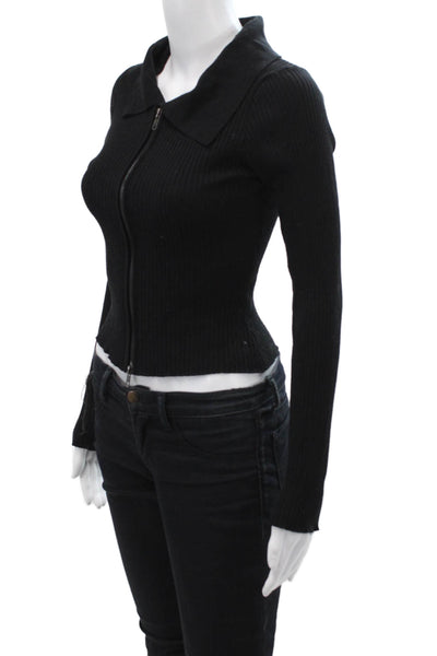 Superdown Womens Full Zip Sweater Black Size S