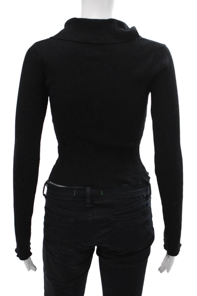 Superdown Womens Full Zip Sweater Black Size S