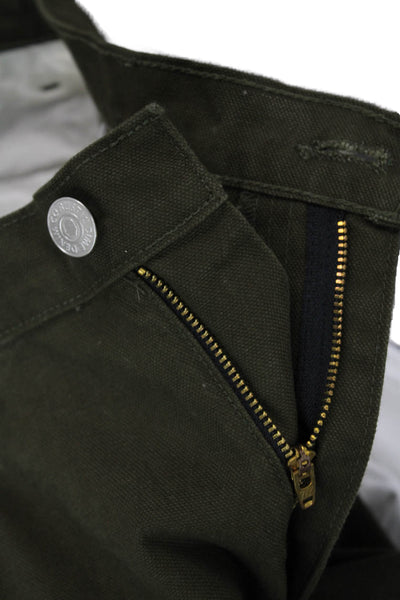 Designer Men Khaki Green Chinos Button Fly Size 32