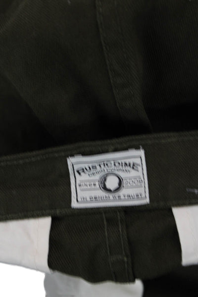 Designer Men Khaki Green Chinos Button Fly Size 32