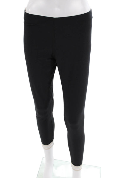 The Upside Womens Elastic Waistband Casual Slim Pants Black Size L