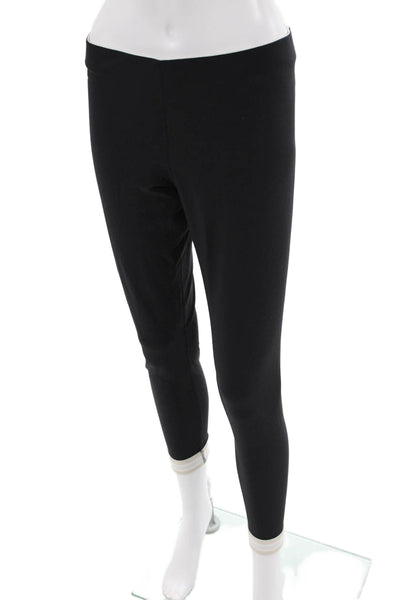 The Upside Womens Elastic Waistband Casual Slim Pants Black Size L