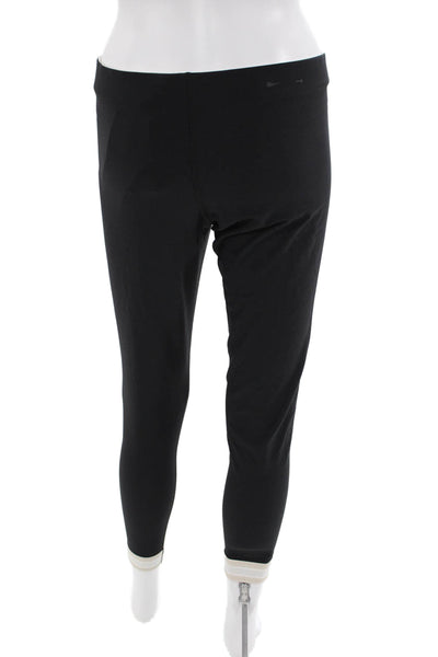 The Upside Womens Elastic Waistband Casual Slim Pants Black Size L
