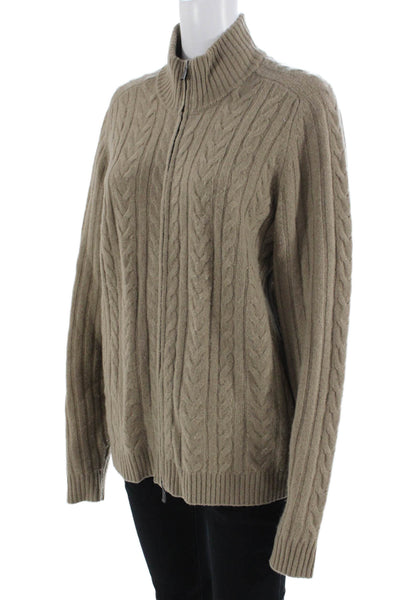 Massimo Dutti Womens Full Zip Sweater Brown Size L