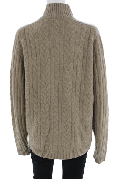 Massimo Dutti Womens Full Zip Sweater Brown Size L
