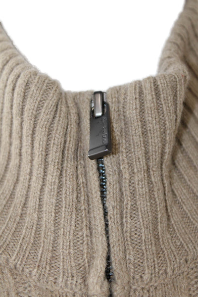 Massimo Dutti Womens Full Zip Sweater Brown Size L