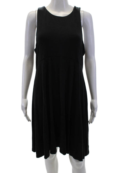 Athleta Women's Round Neck Sleeveless Flare Mini Dress Black Size L