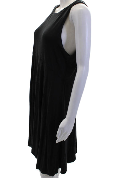 Athleta Women's Round Neck Sleeveless Flare Mini Dress Black Size L