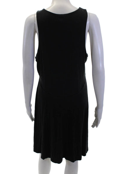 Athleta Women's Round Neck Sleeveless Flare Mini Dress Black Size L
