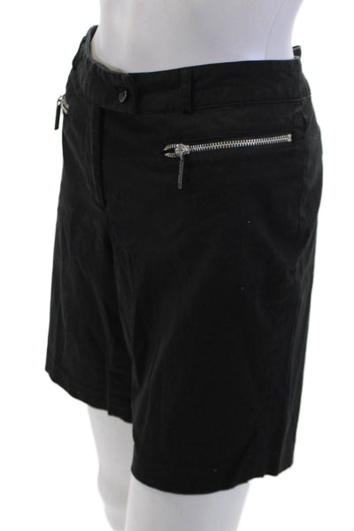 Michael Michael Kors Women's Button Zip Pocket Bermuda Shorts Black Size 8