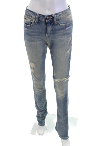 Joes Women Flared Jeans Light Blue High Rise 98% Cotton Size 25