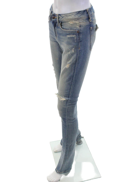 Joes Women Flared Jeans Light Blue High Rise 98% Cotton Size 25