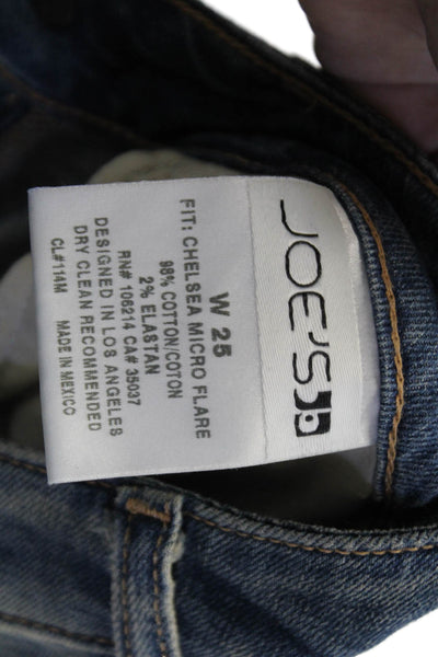Joes Women Flared Jeans Light Blue High Rise 98% Cotton Size 25