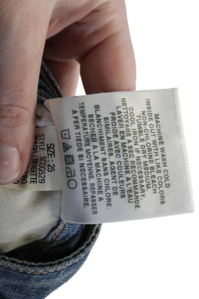 Joes Women Flared Jeans Light Blue High Rise 98% Cotton Size 25