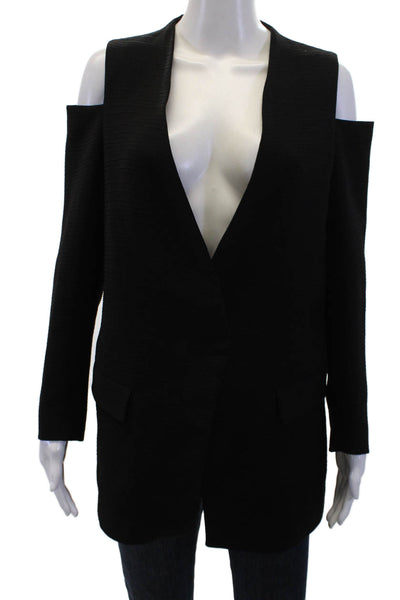 Zara Basic Collection Womens Cold Shoulder Long Sleeve Blazer Black Size M
