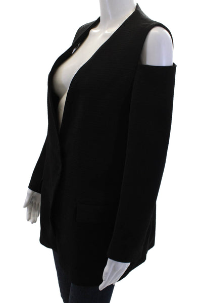 Zara Basic Collection Womens Cold Shoulder Long Sleeve Blazer Black Size M