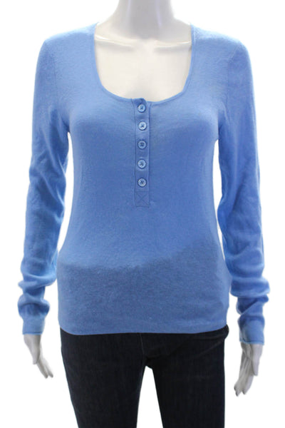 Zadig & Voltaire Womens Long Sleeves Round Neck Pullover Sweater Blue Size S