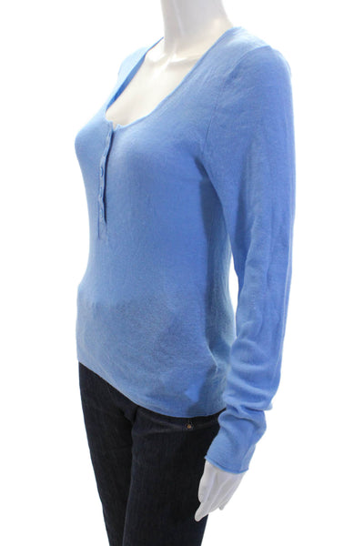 Zadig & Voltaire Womens Long Sleeves Round Neck Pullover Sweater Blue Size S