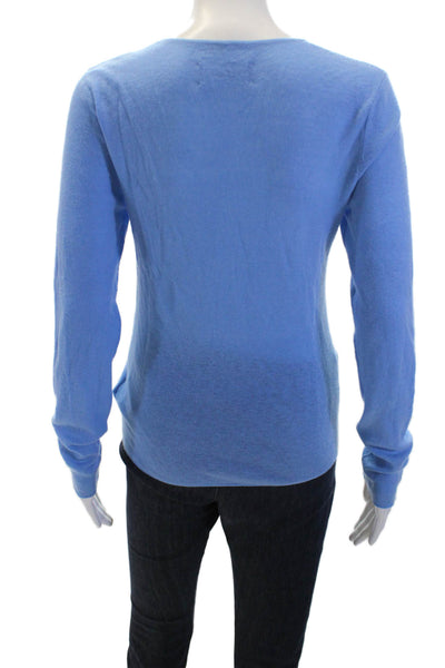 Zadig & Voltaire Womens Long Sleeves Round Neck Pullover Sweater Blue Size S