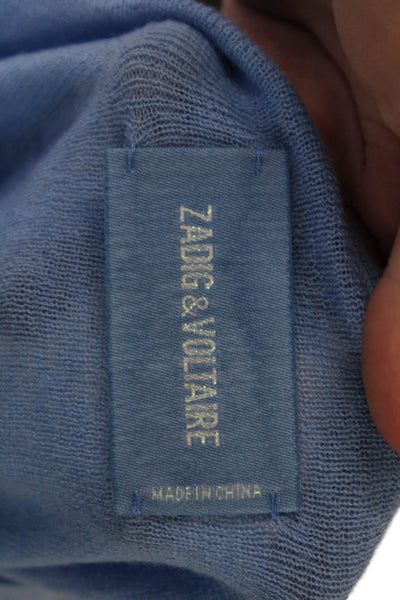 Zadig & Voltaire Womens Long Sleeves Round Neck Pullover Sweater Blue Size S