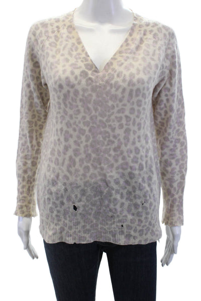 360 Cashmere Women's V-Neck Long Sleeves Cashmere Sweater Size S
